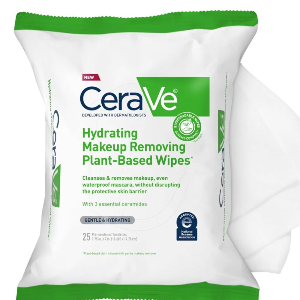 مناديل إزالة المكياج المرطبة cerave